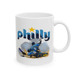 Phillies Double Slide Coffee Mug – 11oz Ceramic Philly Mug with JT and Castellanos Sliding Graphic – Gift for Phillies Fans