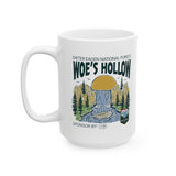 Severance-Inspired Mug - Woes Hollow - for TV Fans - 11oz & 15oz Ceramic Gift