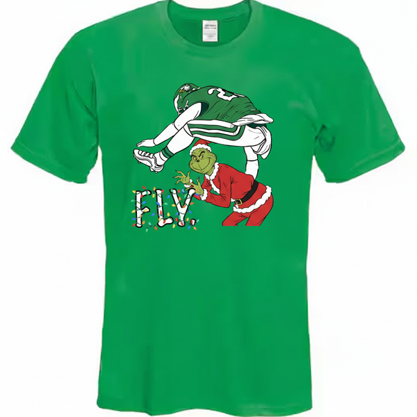 Saquon Barkley Eagles Christmas Shirt | Grinch "Fly" Holiday Tee | Philadelphia Football Fan Apparel Gift