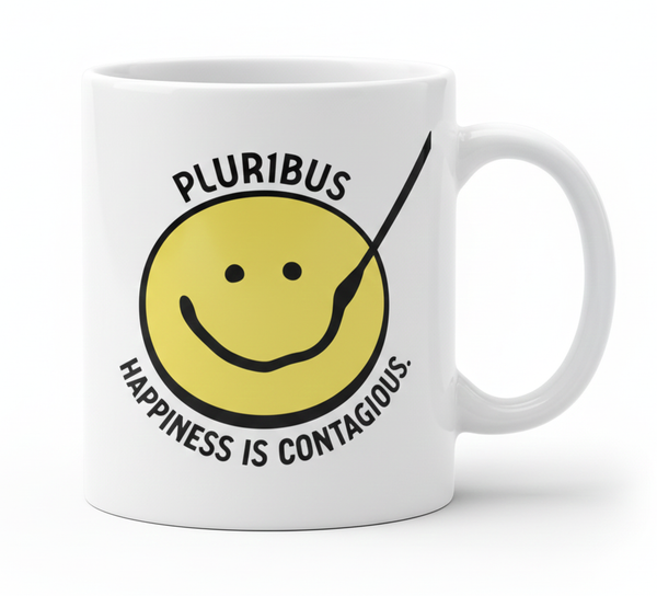 Pluribus “Happiness Is Contagious” Smiley Face Mug