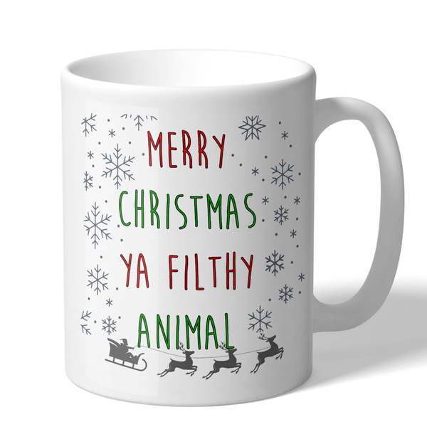 Merry Christmas Ya Filthy Animal 11 Ounce Holiday Mug