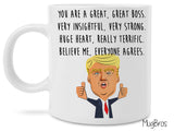 Funny Great Mom and Dad Donald Trump Novelty Prank Gift 11 Ounce Coffee Mugs